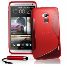 Силиконовая накладка для HTC One Max красный
