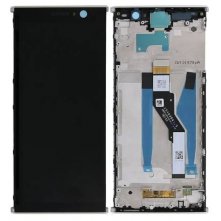 Экран (модуль) в раме Sony Xperia XA2 Plus (серебристый)