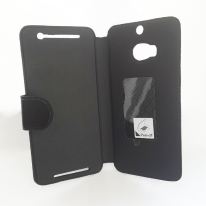Чехол книжка valenta HTC One (M8) чёрный с1062 (кожа)