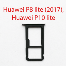 Cим-лоток (Sim-слот) Huawei P8 Lite PRA-LA1, P10 Lite (WAS-LX1) серебро