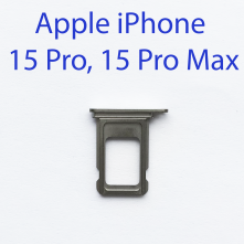 Cим-лоток (Sim-слот) Apple iPhone 15 Pro, 15 Pro Мax (серый)