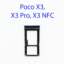 Cим-лоток (Sim-слот) Poco X3, X3 PRO, X3 NFC (синий)