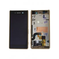 Экран (модуль) в раме Sony Xperia M5 Dual (E5633) золотистый