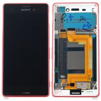 Экран (модуль) в раме Sony Xperia M4 Aqua (розовый)