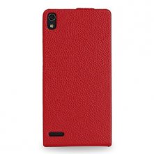 Чехол книжка-флип valenta Huawei Ascend P6 красный (кожа)