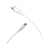USB кабель Borofone Bx14 Lightning для зарядки и синхронизации (белый) 1 метра