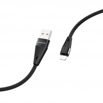 USB кабель Borofone BU10 ligtning для зарядки и синхронизации (черный) 1,2 метра