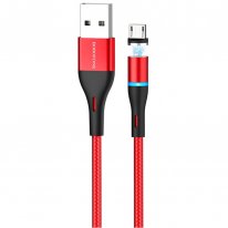 USB кабель Borofone BU16 Micro зарядка магнитная (красный) 1,2 метра