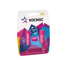 Аккумулятор КОСМОС 2700mAh АА NiMh тип AA R06 LR6 LR06 (2 шт. в одной упаковке)
