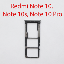 Cим-лоток (Sim-слот) Xiaomi Redmi Note 10S, 10, 10 pro серебристый