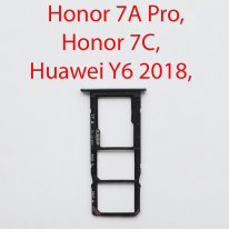 Cим-лоток (Sim-слот) Huawei Honor 7A Pro, Y6 2018, Honor 7C черный