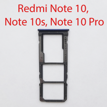 Cим-лоток (Sim-слот) Xiaomi Redmi Note 10S, 10, 10 pro синий